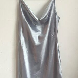 Amazon Silver Satin Slip Dress